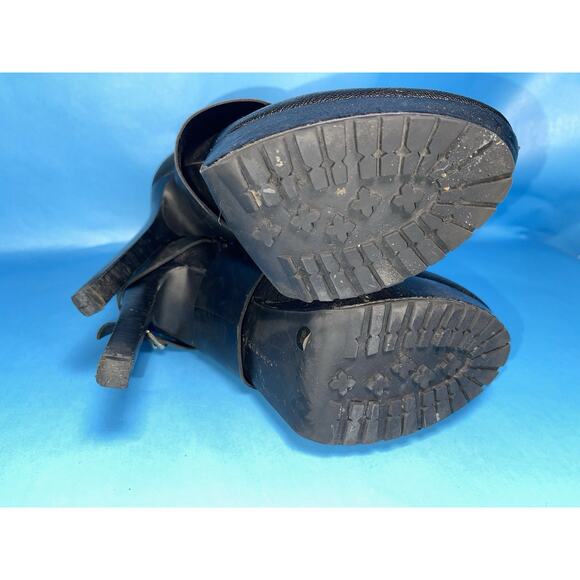 BCBGeneration Black Strappy Platform Ankle Boots Buckle Women’s 9M - Picture 8 of 9